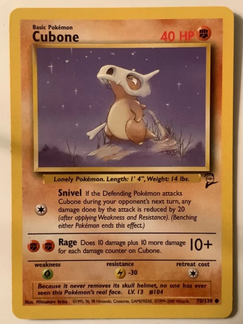 Pokemon Original Base Set 2 Cubone